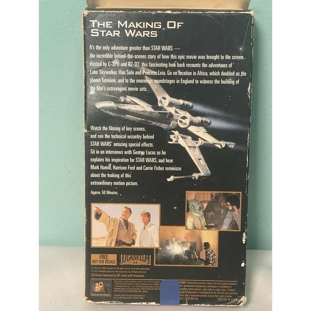 The Making of Star Wars ‎ VHS 1995 Lucas film Vintage